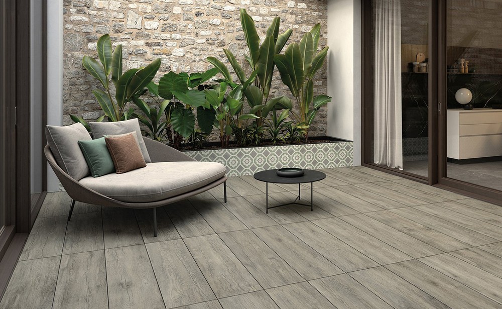 Outdoor design scandinavian style with Marca Corona tiles